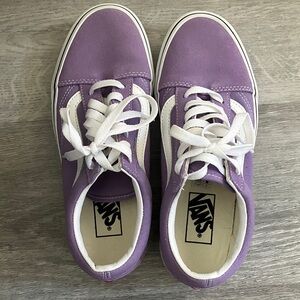 Vans Women's Lavender and White Sneakers